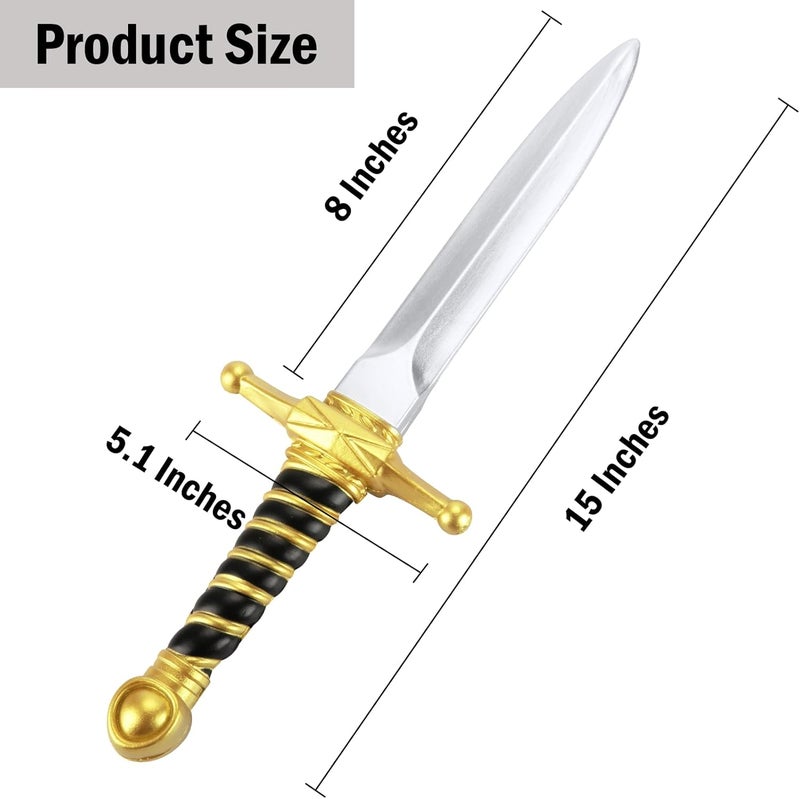 Hapdream 15" Fake Foam Swords Martial Arts Weapons, Realistic Dagger Knife Toy, Foam Short Sword Prop for Play Fighting and Assassins Costume Accessory - Image 2
